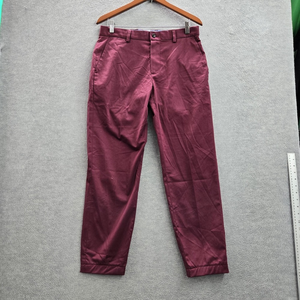 Brooks Brothers Men Pants 32X32 Burgundy Chino Lightweight Advantage Slim NWT